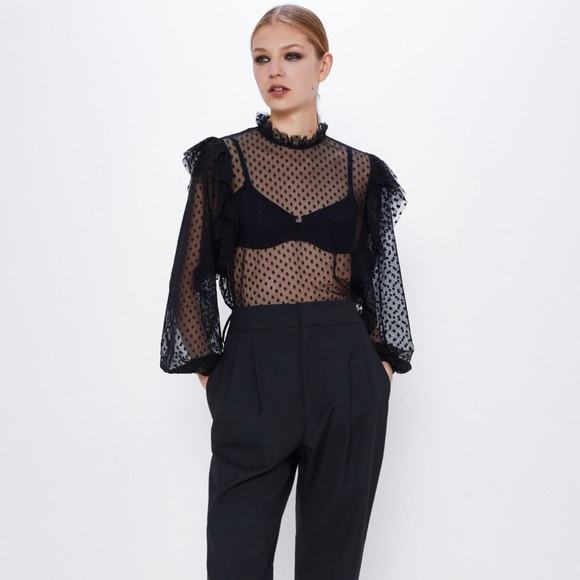 Zara | Tops | Zara Ruffled Top | Poshmark